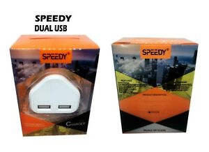 SPEEDY 2.1A DUAL CHARGER 3 PIN (UK MAINS)